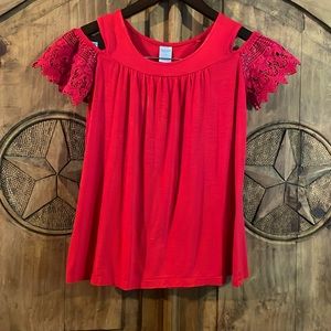 Girls size 14 Red Cotton Blouse